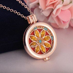NWOT Memory Locket Fragrance Essential Oil Aromatherapy Diffuser Necklace